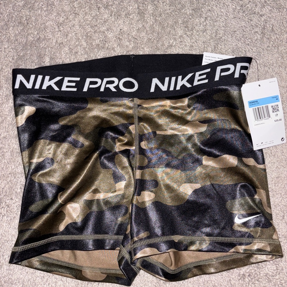 Nike Pro Camo Shorts with Black Waistband